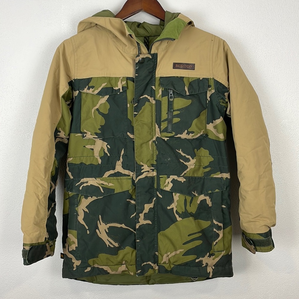 Burton Kids Camouflage Jacket - Green and Tan